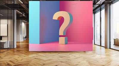 a 3d question mark, illustration design Wall mural