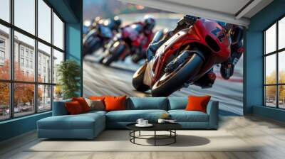 motor cycle racing circuit, in a competition Wall mural