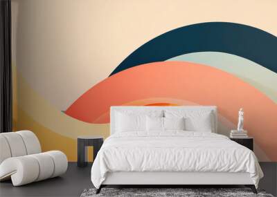 overlapping rings in bright colors, minimalistic graphic design Wall mural