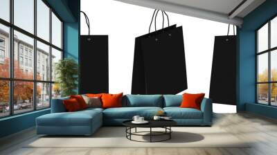 black paper shopping bag isolated Wall mural