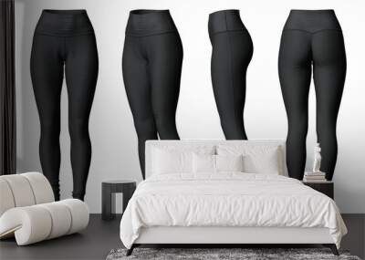 grey legging isolated mockup front, side, back view Wall mural