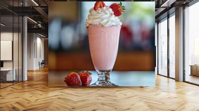 A strawberry milkshake Wall mural