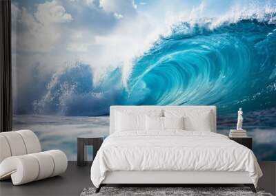 Beautiful curling sea waves use as a background image. Wall mural