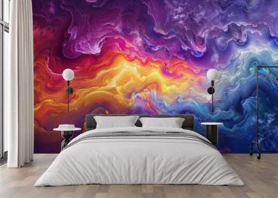 color splash series. background design of fractal paint and rich texture on the subject of imaginati Wall mural