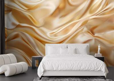 Light pale brown yellow silk satin. Gradient. Dusty gold color. Golden luxury elegant beauty premium abstract background. Wall mural