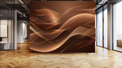 Luxury light brown abstract background combine with golden lines element. Wall mural