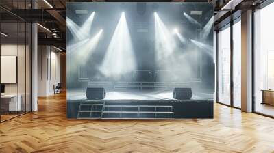 Modern gray concert stage background, enhancing the ambiance and visual appeal of live performances Wall mural