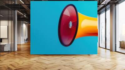 Vibrant megaphone on a colorful background. Perfect for advertising, marketing, and communication concepts. Bold and attention-grabbing. Wall mural