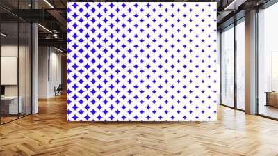 horizontal gradient of blue and white squares halftone texture vector illustration blue and white dot background. Wall mural