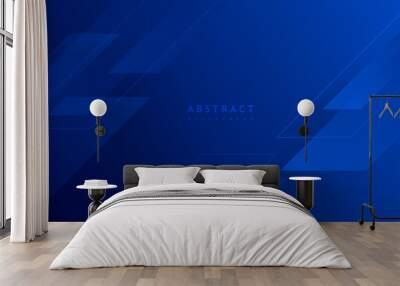 dark blue background with abstract square shape, dynamic and sport banner concept. Wall mural