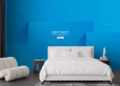 Light blue dimension background with geometric shapes and scratch effects Wall mural