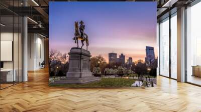 George Washington Monument at Public Garden in Boston, Massachusetts,USA. before sunrise. Wall mural