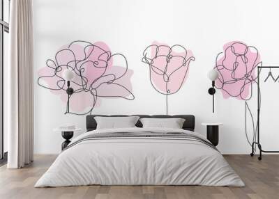 hand drawn flowers set Wall mural