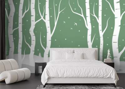 landscape with trees Wall mural