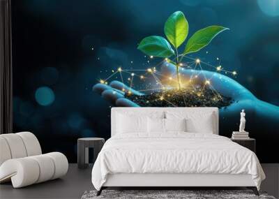 The imagery conveys the idea that innovation in the financial sector is the seed for growth, fostering a healthier and more sustainable financial ecosystem, Financial innovations enable Wall mural