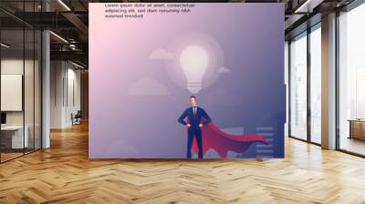 Businessman leadership poster with text Wall mural