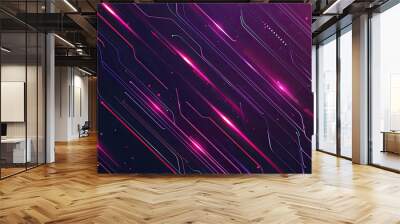 Dark mode template with neon lines, great for night-themed presentations. Wall mural