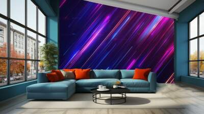 Dark mode template with neon lines, great for night-themed presentations. Wall mural