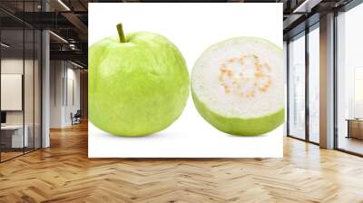 Fresh guava isolated on a white background Wall mural