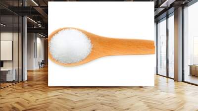 sugar in wood spoon on white background Wall mural