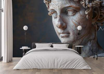 Ancient Greek god statue, antique sculpture,ai generated ,generative ai Wall mural