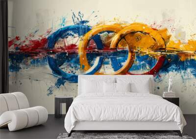 do a T-shirt design, graphic that could be an summer olympic games all on a white background.generative ai Wall mural