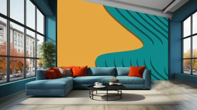 3d rendering abstract blue background,abstract layer of wave Wall mural