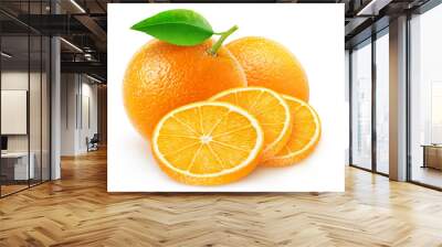 Isolated cut oranges Wall mural