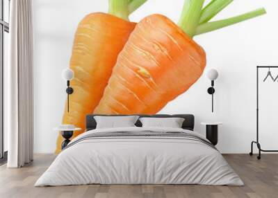 Two carrots top view, cut out Wall mural