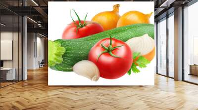 zucchini, onion and tomato sauté ingredients Wall mural