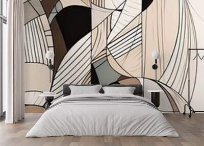 Abstract art of geometric shapes  Wall mural