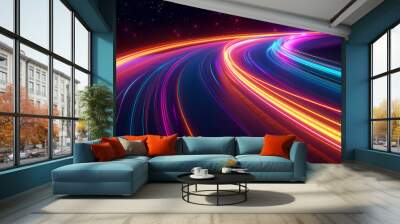 Abstract background with colorful light streaks  Wall mural