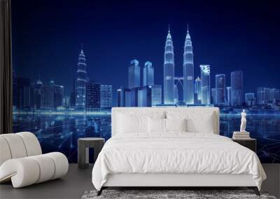 city skyline of Kuala Lumpur Wall mural