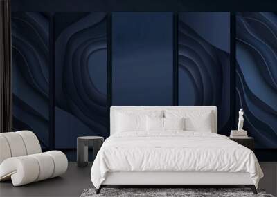 set of modern luxury dark blue background vector present Wall mural