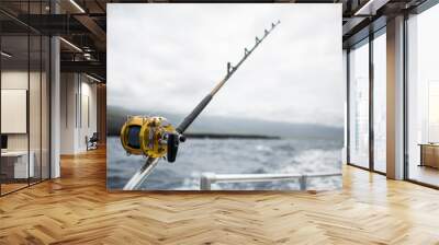 Deep sea fishing pole ocean background Wall mural