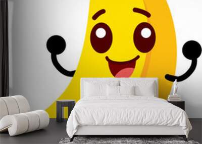 Cute banana cartoon emoji icon character illustration Wall mural