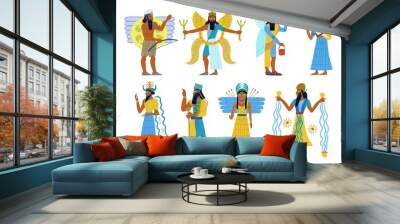 A set of ancient Babylonian gods and goddesses Wall mural