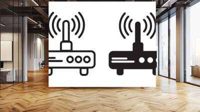  Wireless router icon sign symbol in trendy flat and outline style. Set of Wi Fi icon. WIFI vector icon illustration isolated on white background Wall mural