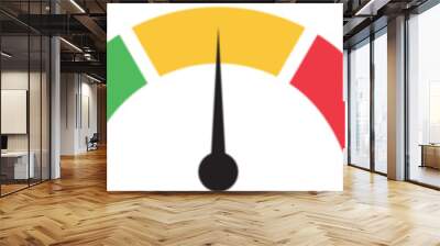 Risk meter icon set. Scale Low, Medium or High risk on speedometer, Set of gauges from low to high. Vector illustration. Wall mural