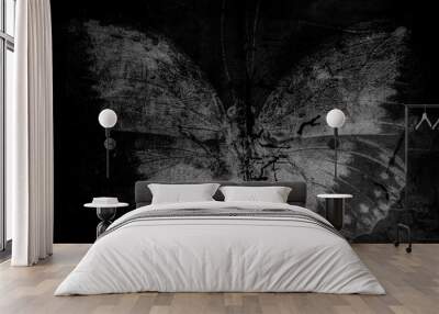 strong black texture butterfly  Wall mural