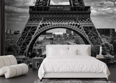 Through the legs of the Eiffel Tower Wall mural