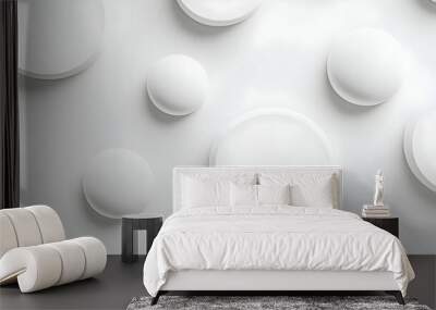 Abstract 3D white background with clean minimalistic forms. illustration Wall mural