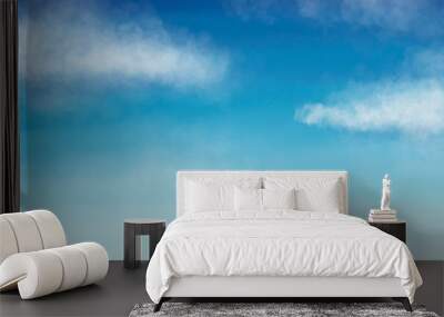 Color sky with clouds as background. in hand drawn Watercolor. Wall mural