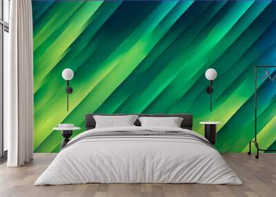 Diagonal patterned backdrop with blue and green gradient for banners  Wall mural