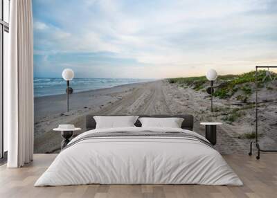 Sunrise and sunset along the dunes of Mustang Island on the Texas Coast Wall mural