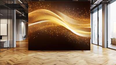 Swirly gold sparkles gradient background  Wall mural