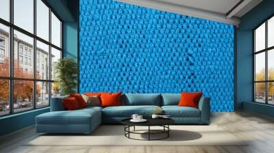 Blue sky of wool background texture. Blue color fabric background with copy space for design.  Wall mural