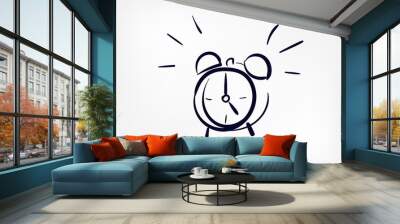 alarm clock vector doodle hand drawn line illustration symbol Wall mural