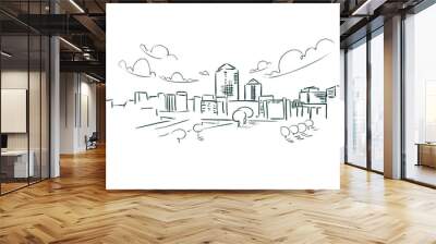 Albuquerque New Mexico usa America vector sketch city illustration line art Wall mural