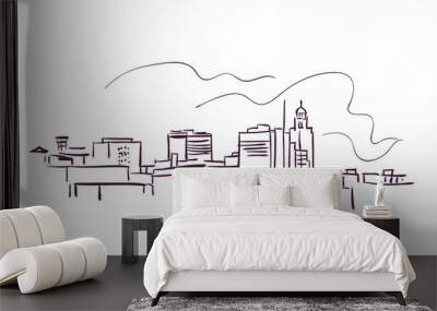 Linkoln Nebraska usa America vector sketch city illustration line art Wall mural